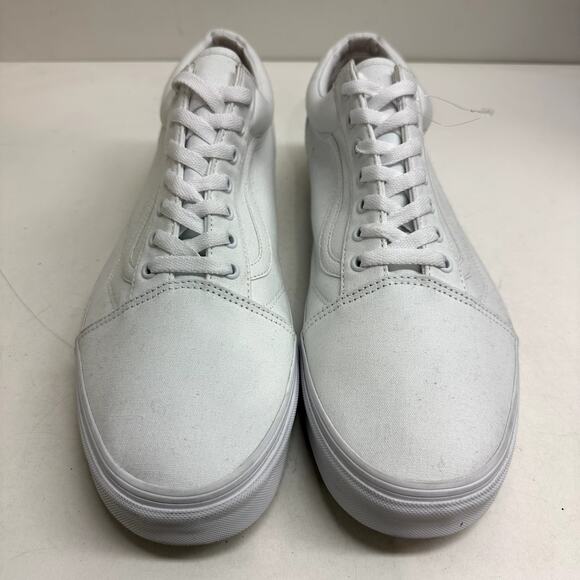 NWOT VANS Canvas Old Skool True Triple White Skate Shoes Men\'s 15 main image 6